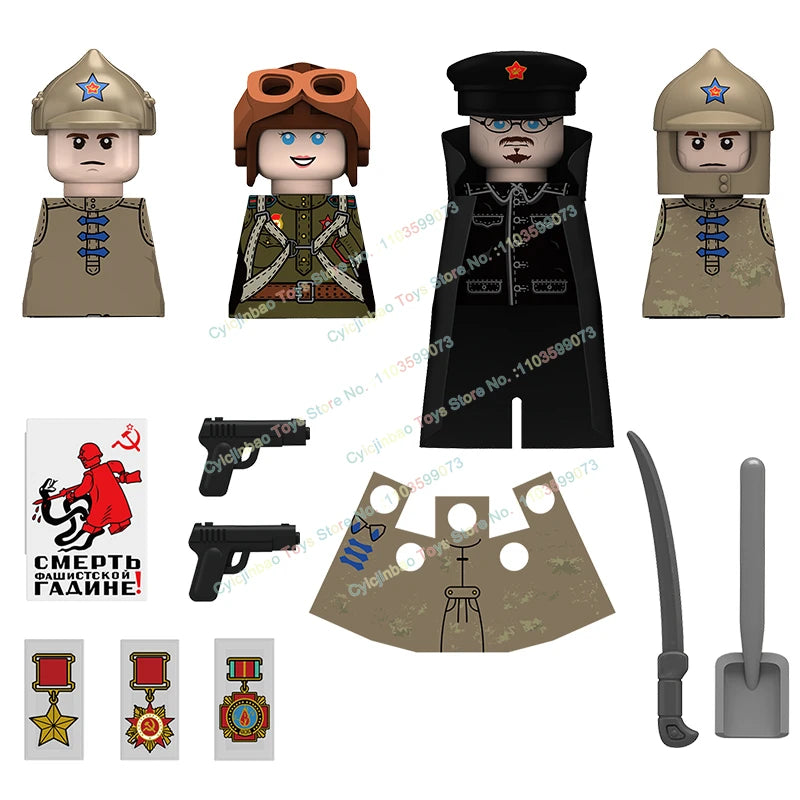 N601-650 MOC Military War Infantry Soldiers Action Figures Creative Bricks Accessories Building Blocks Children's Toys Gifts