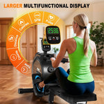 MettleMatic Rm5 Magnetic Rowing Machine, Bluetooth, 16-Level Resistance, 150kg Capacity, Home Use