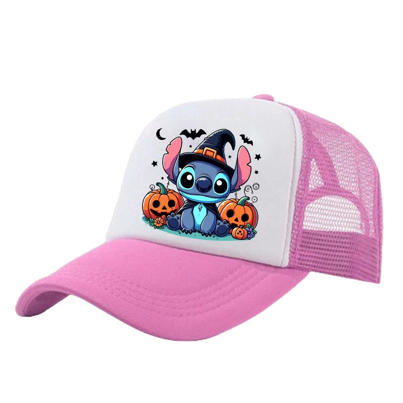 Stitch Baseball Cap For Boys And Girl, Adjustable Protection Unisex Casual Hip-Hop Print Mesh Sun Hat, Classic Cotton Peaked Hat