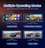 10/11.26 inch Dash Cam 4K Car DVR Wireless Carplay & Android Auto GPS Navigation Video Recorder Dashboard Dual Lens Wifi FM AUX