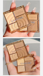 3D Facial Contouring Bronzer Cosmetics Brightening Beige Matte Highlights Palette Four-color Eye Shadow Nose Powder Makeup