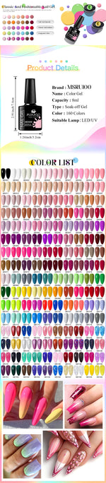 6pc All-season Gel Nail Polish Set Nude Pink Red Glitter Semi Permanent UV Gel Polish Kits All For Manicure Soak Off Vernis