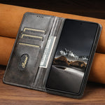 Flip Leather Phone Case for Samsung Galaxy S25 S24 Ultra S23 S22 Plus S 25 Note 20 with Magnetic Card Slot Holder Cover LS055