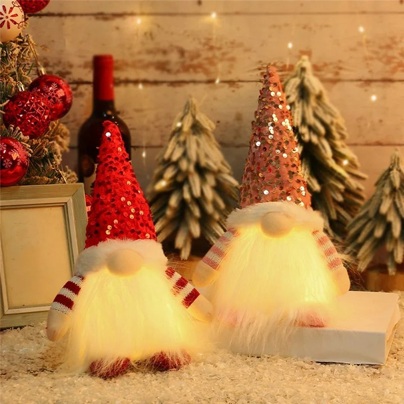 ABKW-Luminous Christmas Doll Decorations 3 Pcs Christmas Decoration Accessories Ornament