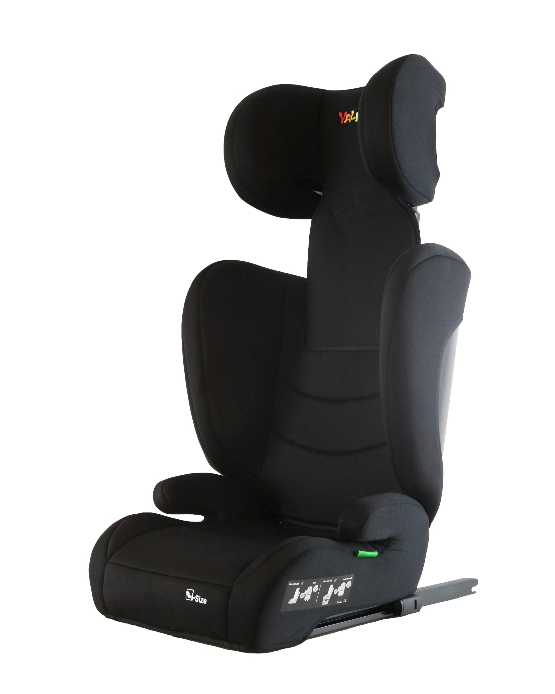 I-Size child seat booster 100-150cm with ISOFIX | Adjustable headrest & 3-point strap | ECE R129 Certified (black)