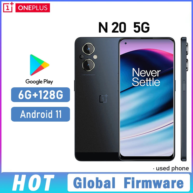 OPPO Oneplus Nord N20 5G 6G 128G SmartPhone CPU Qualcomm Snapdragon 695 Battery capacity 4500mAh 64MP+2MP+2MP Camera used phone