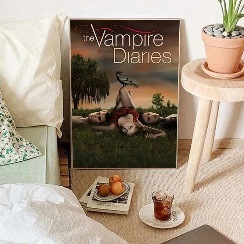 The Vampire Diaries Classic Movie Posters Canvas Painting Room Bar Cafe Aesthetic Art Wall Painting
