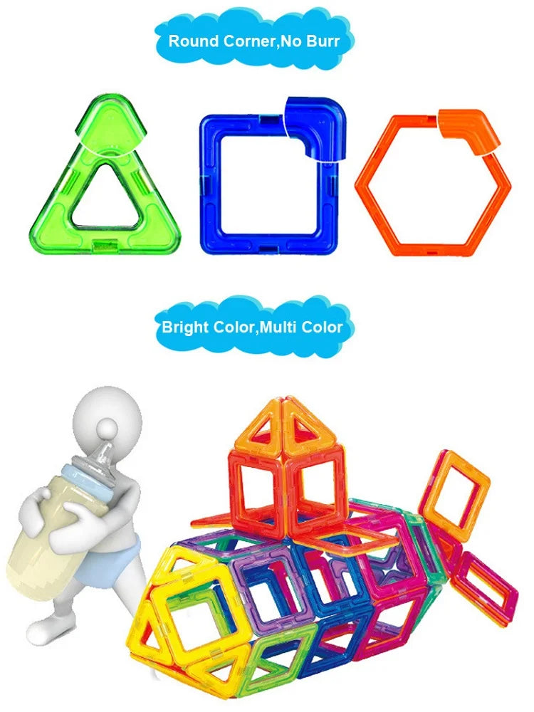 DIY Magnetic Building Blocks Magnet Toys Kids Designer Mini Building Set Model Gift Toys Puzzle Learn Jigsaw Puzzle Magnet Toys