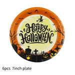 Halloween Themed Disposable Tableware Cups 7 Inch Plates 9 Inch Plates Halloween Party Decoration Supplies Festival Supplies