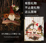 Christmas Vine Ring Wreath Cartoon Santa Claus Elk Snowman Rattan Xmas Wreath Hanging Pendant Noel Navidad Merry Christmas Decor