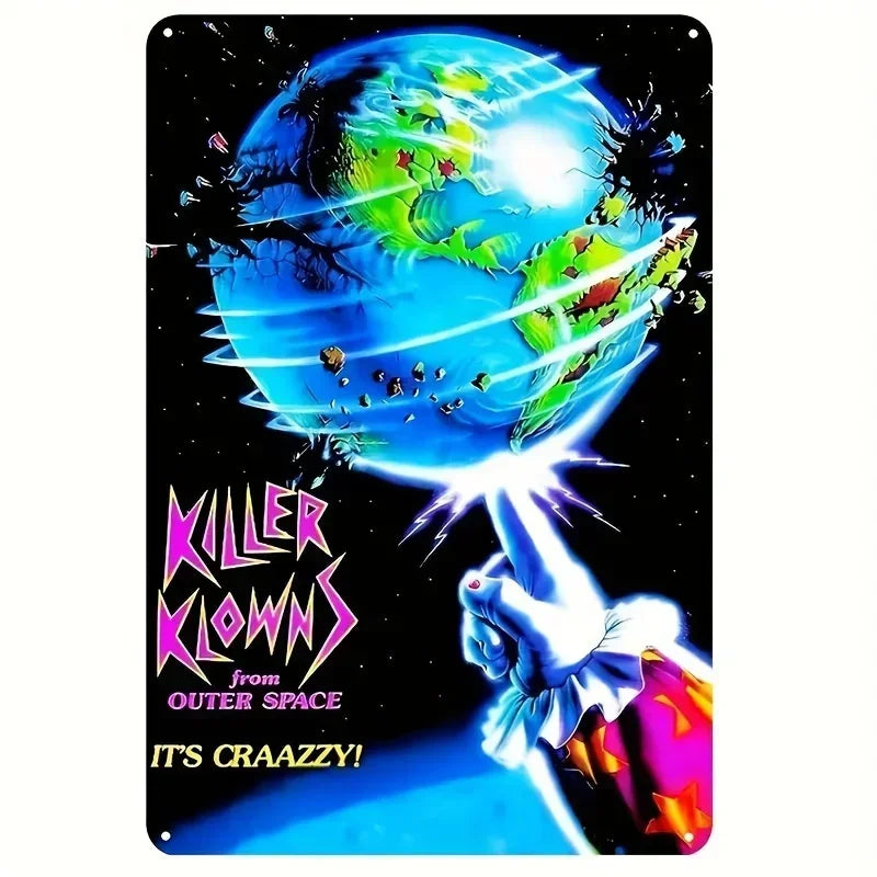 1PC Halloween Metal Sign Horror Movie Theme Shabby Iron Painting Tin Signs Wall Art Man Cave Film Theater Club Home Decoration