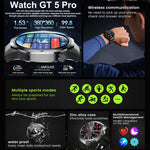 For HUAWEI GT5 Pro Smartwatch Men 360*360 HD AMOLED Screen GPS Motion Track Heart Rate Bluetooth Call IP68 Waterproof Smartwatch