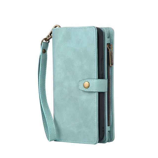 for Samsung Galaxy S23 S22 Ultra S21 S20 FE Plus A14 A34 54 A12 A33 A52 A53 A72 A73 Multifunctional Wallet Leather Case Cover