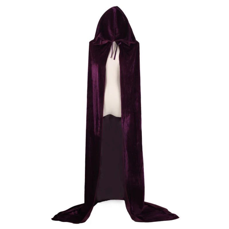 Christmas  Grim Reaper Cloak Velvet long Hooded Unisex cape for  Devil Witch Wizard Halloween Christmas Cosplay cloak