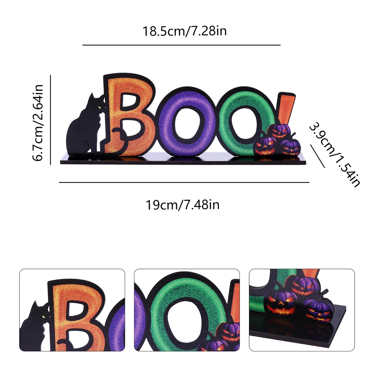 Halloween Spoky Letter Wooden Decor Festival Atmosphere Layout Tabletop Halloween Cartoon Decor Party Supplies Ornaments