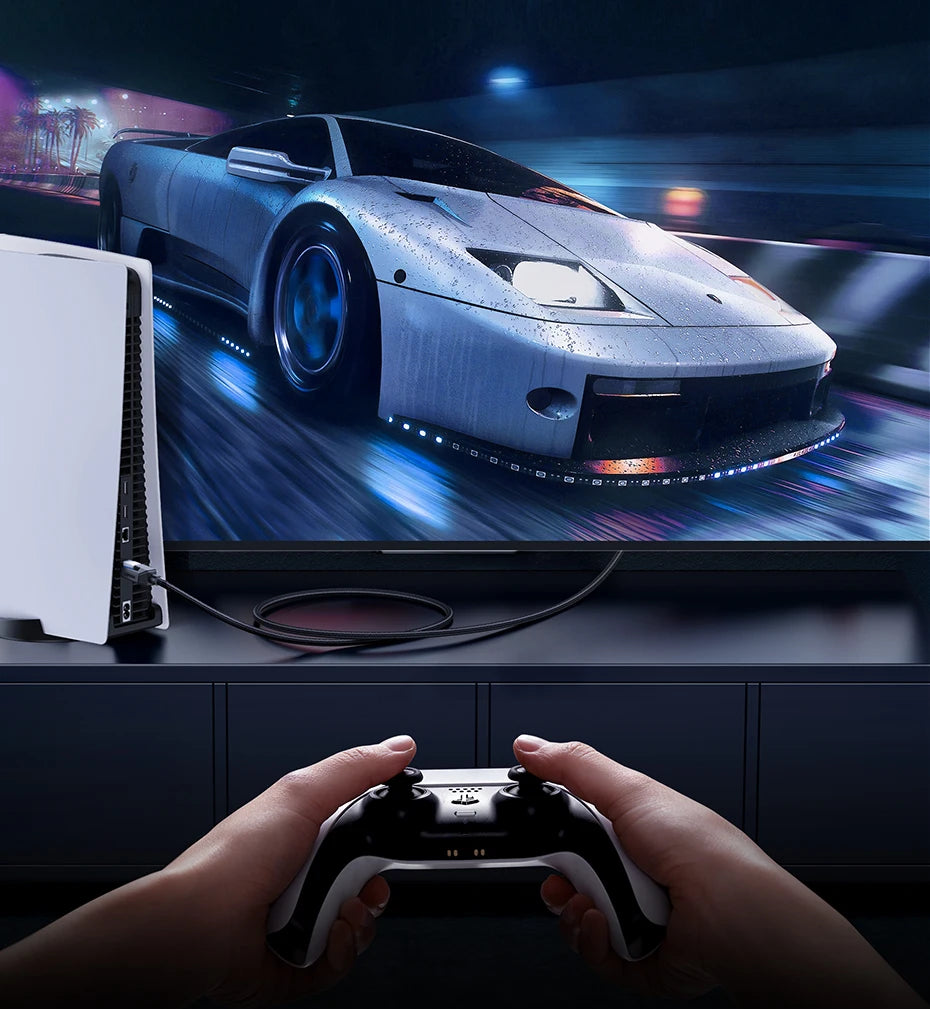 UGREEN CAT8 Ethernet Cable 40Gbps 2000MHz CAT 8 Networking Cotton Braided Internet Lan Cord for PC Laptop PS5 4 RJ45 Cable