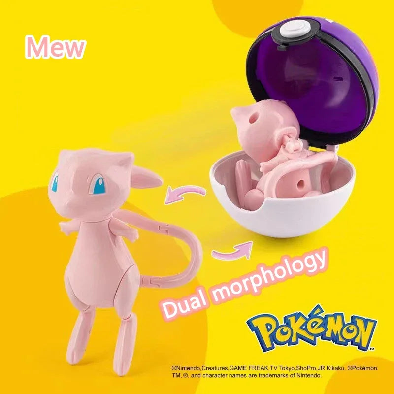 Pokemon Ball Toys Anime Figure Charizard Pikachu Mewtwo Eevee Monster Action Deformation Pokeball Toys Figures Model Kids Gifts