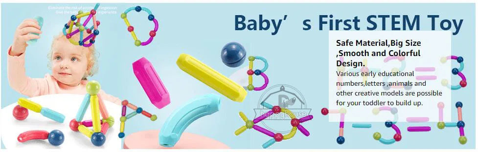 Magnetic Constructor Blocks Set Toys for Kids Magnet Stick Rod Building Blocks Montessori Educational Toys For Children Boy Girl