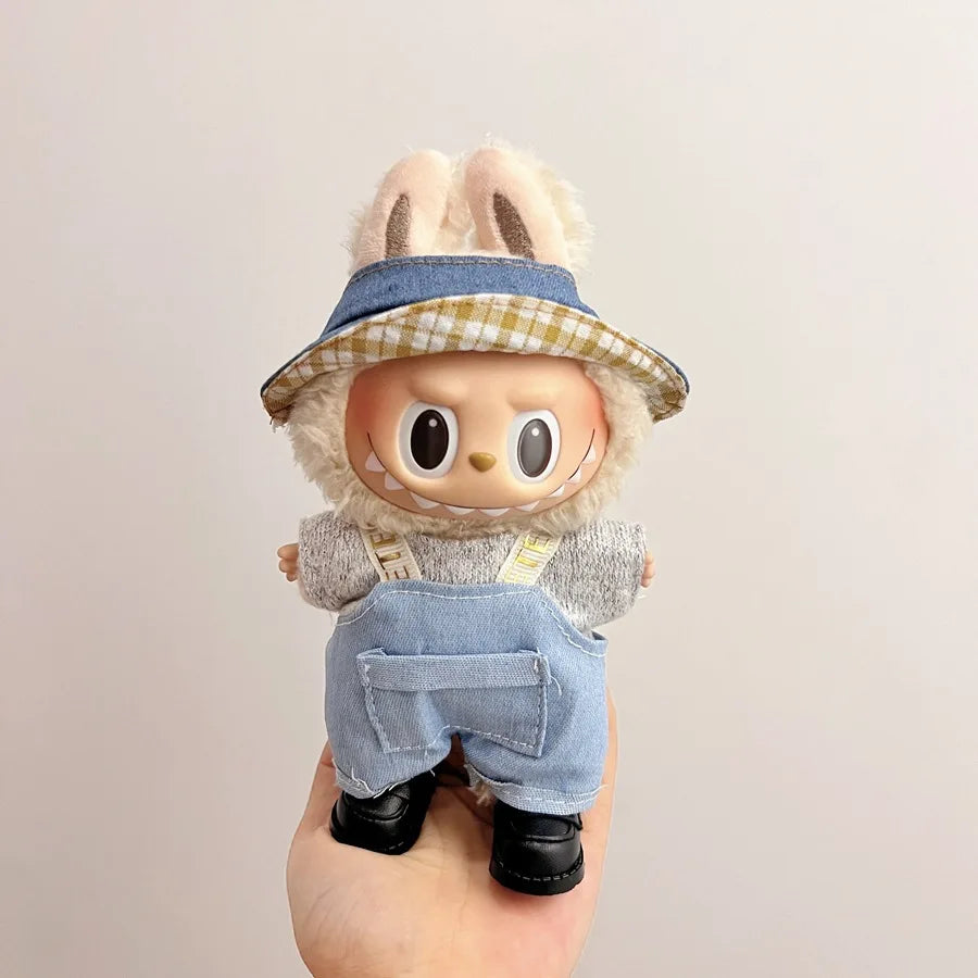 New Labubu Clothing Popular New Products Fashion Velcro 17cm Doll Cute Dress Casual Set Skirt Plush Toy Clothing