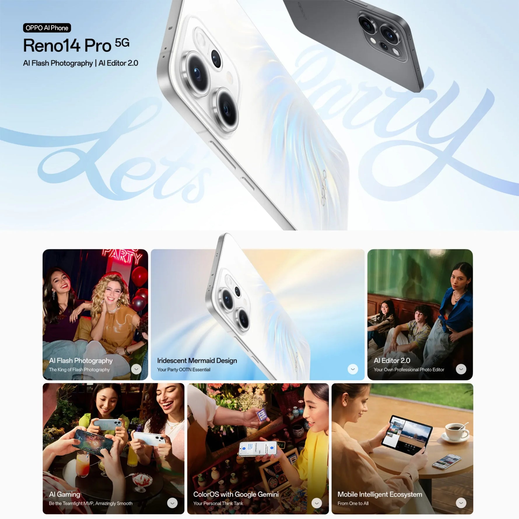 Global Version OPPO Reno14 Pro 5G Smartphone MTK Dimensity 8450 6200mAh Battery 6.83-inch 120Hz AMOLED Display 50MP Main Camera