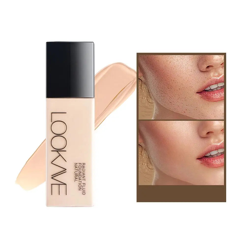 LOOKAVE Liquid Foundation Long Lasting Full Coverage Matte Cream CC Foundation Makeup Concealer Natural Liquid Base Moisturizing