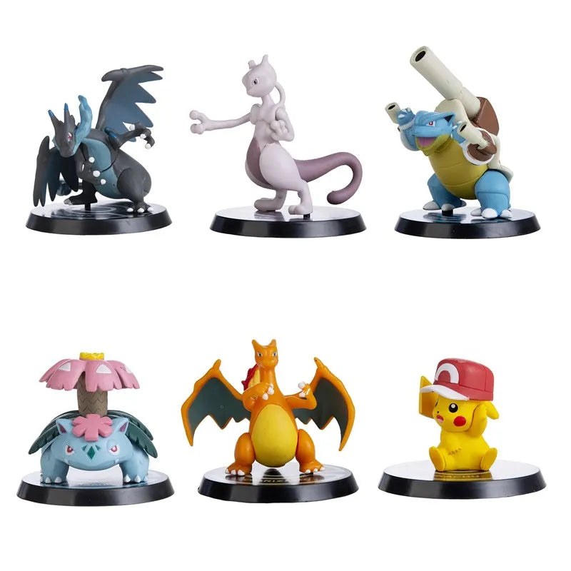 Pokemon Cartoons Anime Figures Toys Snorlax Pikachu Eevee Pocket Monster Figure Doll Model Kids Birthday Gift Bulk Buy Lot