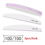 5/25Pcs/Lot Nail File Mix Color 80/100/150/180/240 Grit Professional Sandpaper Cuticle Remover Buffer Files Manicure Tool Set