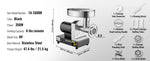 Succebuy Meat Grinder Electric Meat Grinders Grinding Plate Stainless Steel Commercial for Kitchen Restaurant Butcher Store
