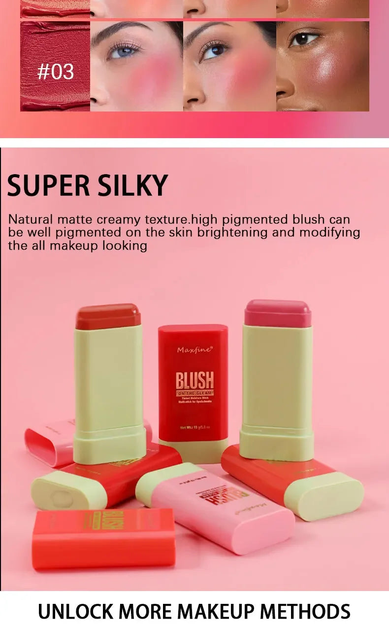 Make Up Multi Functional Blush Stick Easy Color Rouge Blusher Cream Waterproof High Color Rendering Brightening Skin Tone Hot