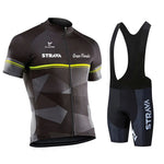 2025 STRAVA Cycling Jersey Set – Men’s Short Sleeve Pro Team Bike Clothing, Summer Road & MTB Bicycle Wear Maillot Ciclismo