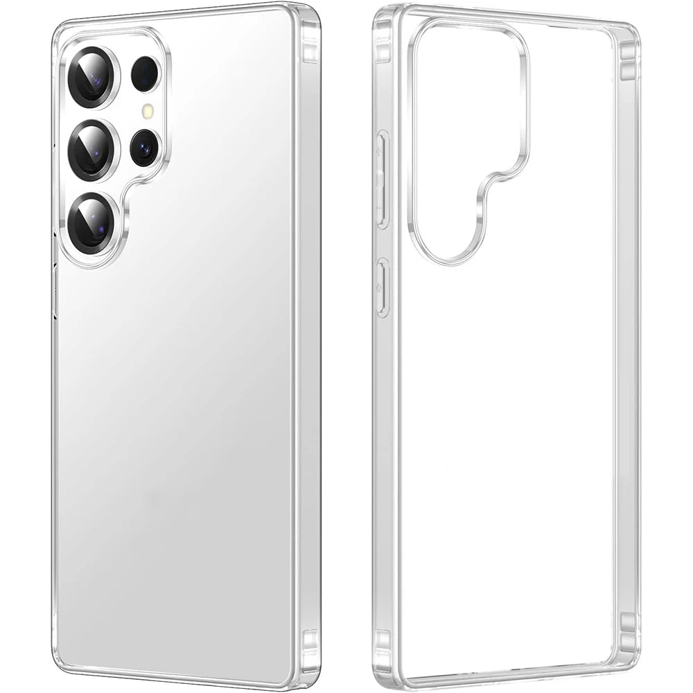 Luxury Shockproof Airbag Case For Samsung Galaxy S25 Ultra S25+ Plus Hybrid Hard Silicone Back Cover S25Ultra Clear Thin Slim