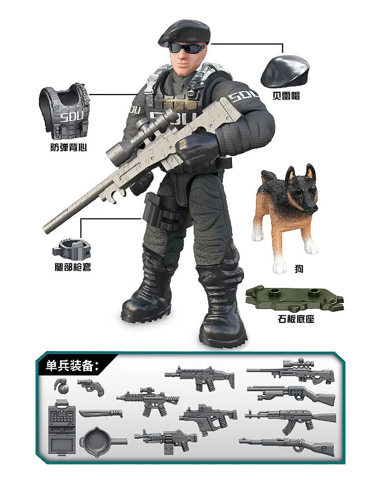 WW2 Eagle Special Forces Military Action Figures Soldiers SWAT Model Building Blocks Bricks Boy's Toys Boys Action Figure