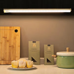 Under Cabinet Dimmable LED Motion Sensor Night Light USB Charging Magnetic Induction Lamp for Bedside, Wardrobe, Stairway