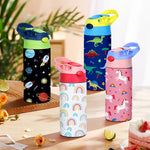 12OZ/350ml Cartoon Pattern Thermos Cup Stainless Steel Insulated Bottle Children Thermos Kettle Outdoor Portable Handheld Cup