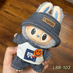 Cute Mini Plush Doll Clothes for 17cm Labubu Many Kinds of Overalls Clothes Accessories