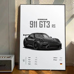 Porsche Cars Poster Self-adhesive Art Waterproof Paper Sticker Coffee House Bar Room Wall Decor