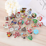 50pcs Flashing Christmas Brooch Pins Light Up Cartoon Badge Gift Stocking Xmas Holiday Party Supplies Costume Accessories