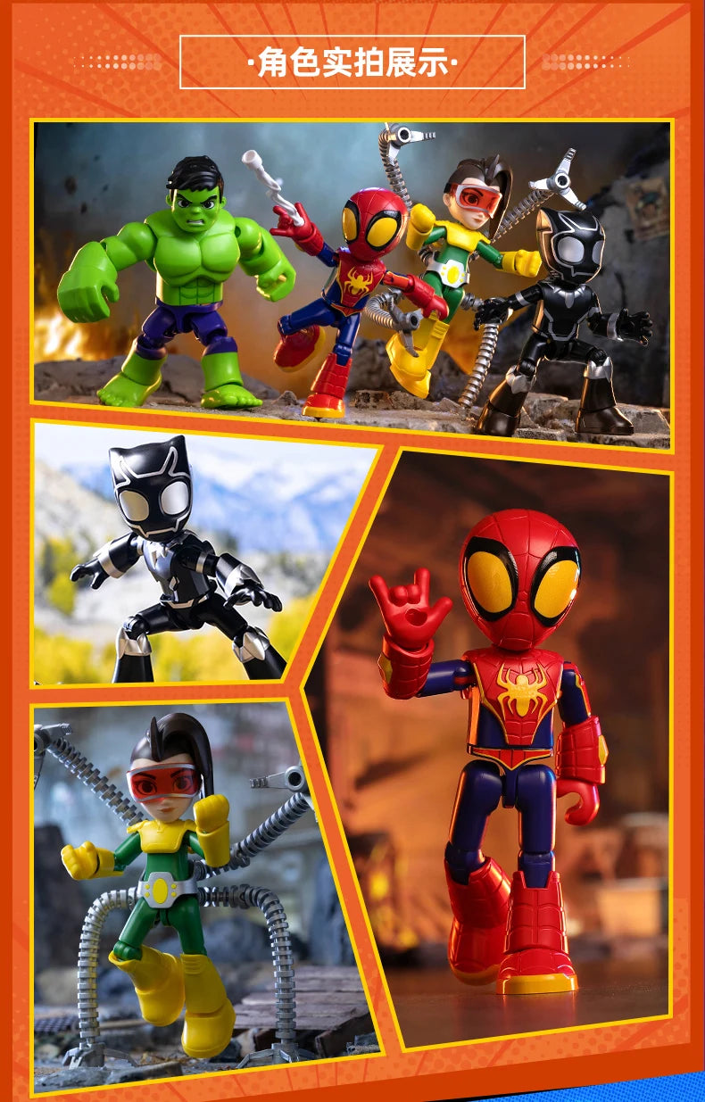 In Stock Genuine Blokees Marvel Spidey Amazing Friend Spider-Man Miles Ant-Man Anime Figure Action Figure Model Collection Toys