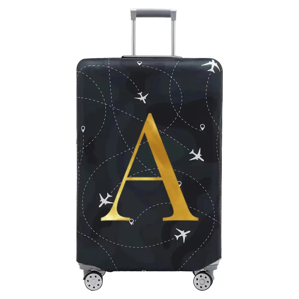 Luggage Compartment Protective Cover Letter Series Black Wear Resistant Fabric Dust Cover for18-32 Inch Travel Case Covers