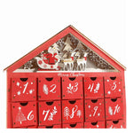 Red House Christmas Wooden Advent Calendar With 24 Storage Drawers Countdown To Christmas Decoration Candy Storage Box
