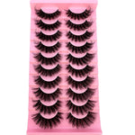 NEW 10 Pairs Cat Eye Lashes Fluffy Faux Mink Lashes 8D Wispy Lashes Pack Dramatic Long Thick Volume Eyelashes False Eyelas