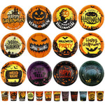 Halloween Themed Disposable Tableware Cups 7 Inch Plates 9 Inch Plates Halloween Party Decoration Supplies Festival Supplies
