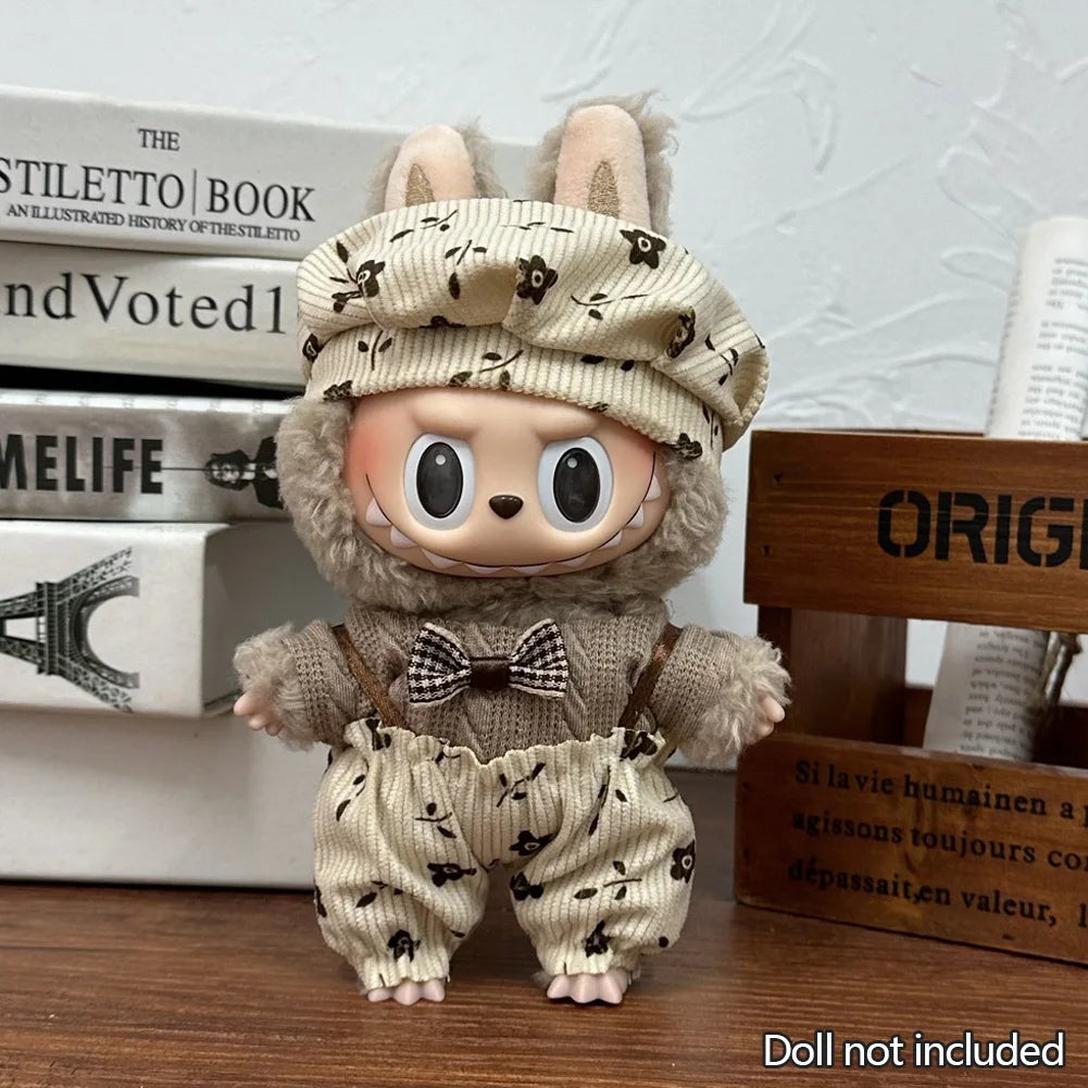 Fashion Clothes Ropa Labubu Clothes Outfit Doll Accessories For 15/17cm Labubu V2 V1 Plush Doll's Suspenders Suit