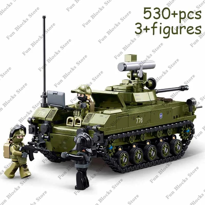 SLUBAN Military Antiaircraft Missile Vehicle Pantsir S1S Anti-aircraft Car Model Building Blocks Sets Soldier Bricks Kids Toys
