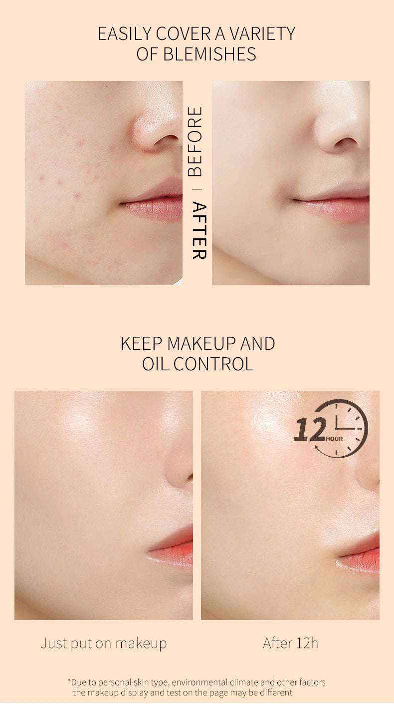 30ml Liquid Foundation Cream Waterproof Oil-control Cover Acne Base Cream Makeup Moisturize Matte Concealer Cosmetic