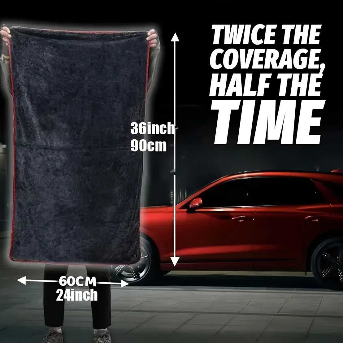Ultra Absorbent Car Towel XXL Extra Large Microfiber Drying Towel - Ultra Absorbent Thickened Technology with Twist Ring Design