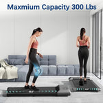 300lbs Treadmill for Home 2.5HP Treadmills Walking Pad LCD Digital Data Display 2in1 Walking Running Fitness Exercise Machine