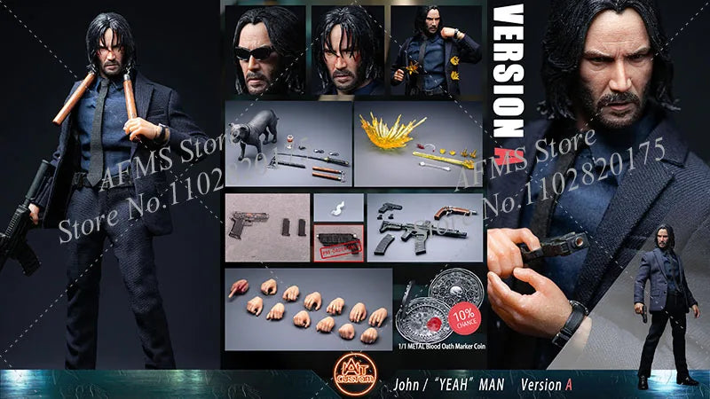AT custom 1/12 Scale Collectible Figure Figure John Wick Keanu Reeves Full Set 6