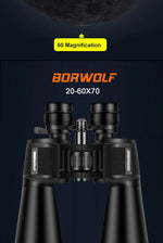 BORWOLF 20-60X70 Binoculars High Magnification  Long Range Zoom 60 Times  Hunting   Astronomical Telescope HD Professiona  Zoom