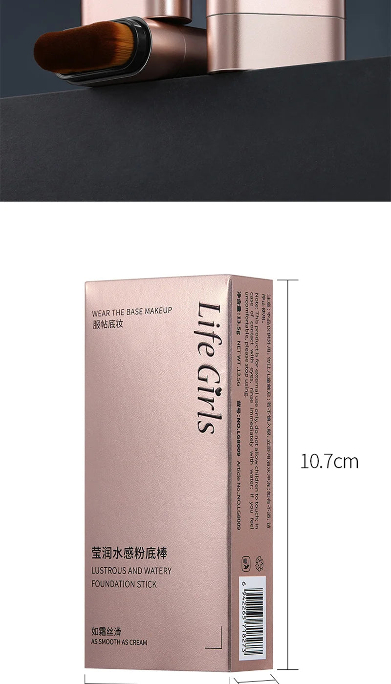 Clear and Moist Hydrating Foundation Naturally Perspective, Moisturizing, Bling, Glossy, Thin and Lightweight Double Head Makeup Foundation Rotated, More Comfortable, Waterproof Function, Easy to Makeup, Easy to Use